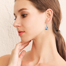 YFN Ocean Animal Earrings Sterling Silver Jellyfish Starfish Seahorse Dangle Drop Earrings for Women Girls Ocean Jewelry Gifts, Sterling Silver, Cubic Zirconia