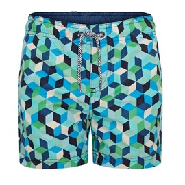 RIPT Boys Essentials Quick Dry UV 50 Sun Protection Swim Shorts Swimming Trunks Blue Geometric Print 11-12 Years