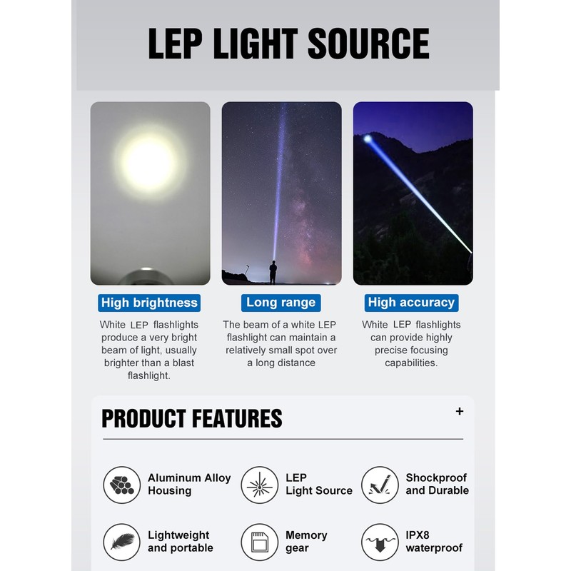 Vastlite Minima Bow Rechargeable LEP Flashlight 280 Lumens,750 Meters Range,3