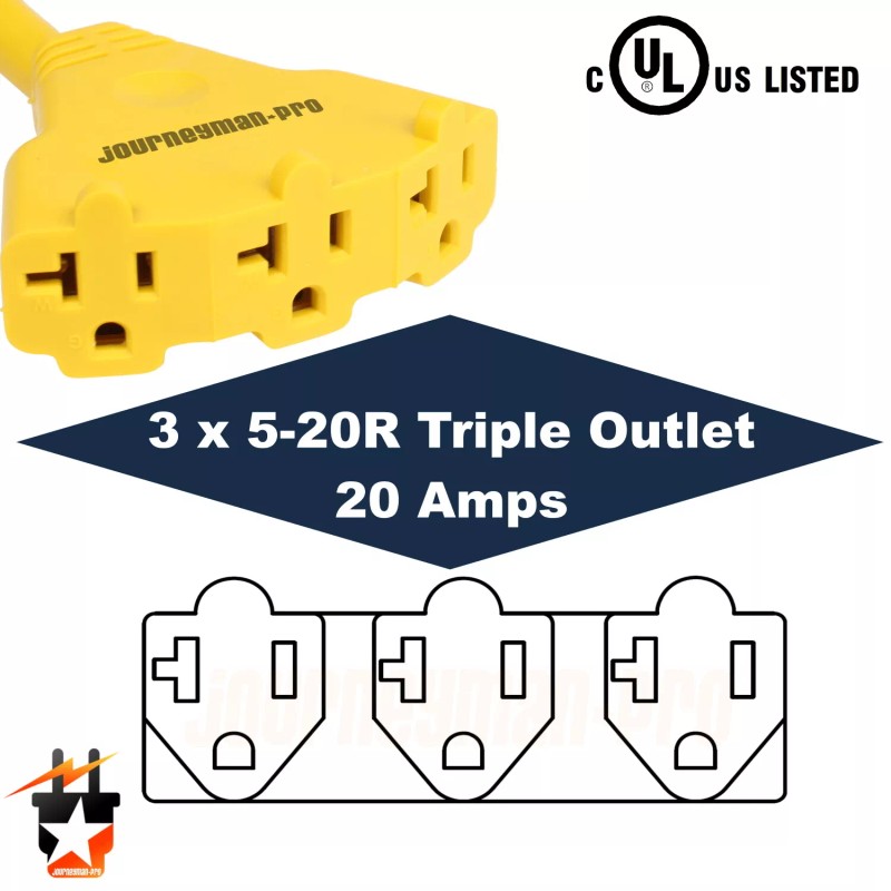 Journeyman Pro 30 Amp to 110 Adapter L5-30P to 3-Way