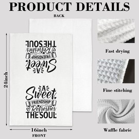 NITAHHHY A Sweet Friendship Refreshes The Soul Kitchen Towels Set of 2,Quick Dry Microfiber Cloth Dish Towel Drying Hand Towels for Kitchen Gifts for Women Men 16" x 24"