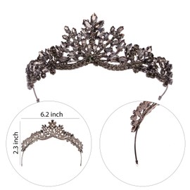 Navy Blue Queen Crown for Wedding - Crystal Tiaras and Crowns, Enhance Your Wedding Look with Regal Elegance