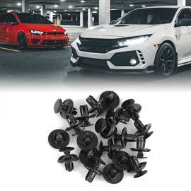 X AUTOHAUX 20pcs Plastic Black Retainer Clips for Accord Civic Crosstour CR-V CR-Z 91512-SX0-003