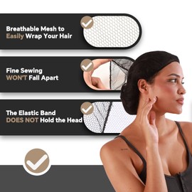 Smilco 50 Pack Disposable Hair Nets 24", Black Nylon Mesh for Food Service & Cooking, Breathable Honeycomb Design, Soft Elastic Band for Men & Women, All-Day Comfort