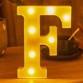 JYB Hopefuture LED Letters 3D Lamp Illuminated Letter, Decoration Night Light Lamp for Wedding, Birthday, Party, Christmas Lamp (F)