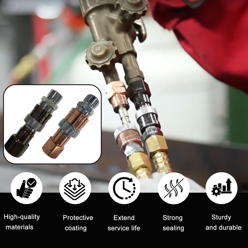 Upgraded Brass Oxy Acetylene Torch Quick Connect Fittings Sets,2PCS with