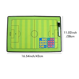 Football Coaching Board Set, Magnetic Leather Coaching Board Portable Football Coaching Marker Board with Magnets, Whiteboard Marker, Eraser, Football Coaching Strategy Board Training Equipment
