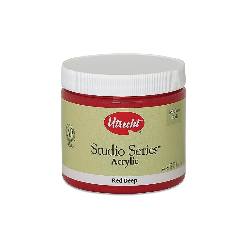 Utrecht Studio Series Acrylic Paint - Red Deep, Pint