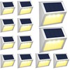 JSOT 12 Pack Solar Lights Outdoor Waterproof for Stairs Decor,