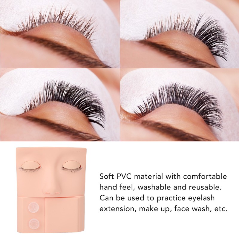 Lash Mannequin Head Replaceable Eyelid Eyelash Extension Practice Makeup Training