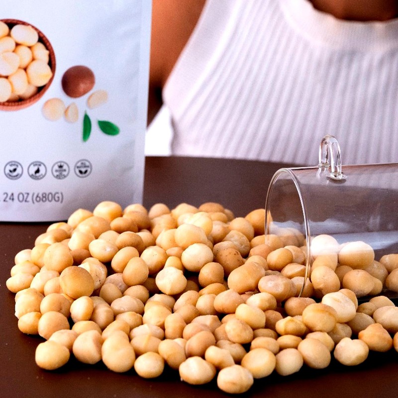 Macadamia Nuts 24 oz, Stand Up Pouch – Rich in