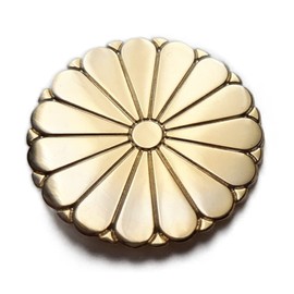 Chrysanthemum Crest Lapel Pin, 15 Petals Design, Copper Alloy