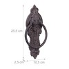 Relaxdays Antique Knocker, Cast Iron, Embellished Knocking Ring, For Front