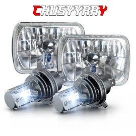 CHUSYYRAY Pair For Chevy Express Cargo Van 1500 2500 3500 7x6 LED Headlights H4 DRL