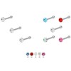 PIERCINGLINE Nose Stud Set of 3 925 Silver with Round