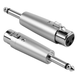 RJLLKD 2PCS 3 Pin XLR Female to 1/4" 6.35mm Jack Adapter, Mono TRS Cable Male Plug Gender Changer to XLR Female Audio Converter 6.35mm Jack Adapter for Microphones Amplifiers Studio Equipment