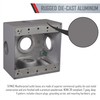 TayMac DD5100XS 4-1/2-Inch X 4-1/2-Inch Gang Weatherproof Box, 1-Inch Outlets,
