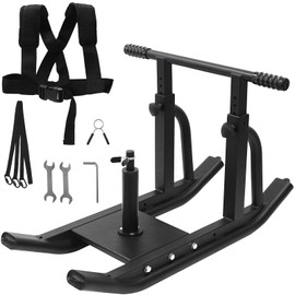 Gekufa Weight Sled for Training – Sled Push Gym Equipment with Adjustable Height Handle, Workout Sled for Strength & Speed – Fits 1" & 2" Weight Plates - Ideal for Sled Push/Pull Exercises