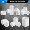 1" 90 Degree PVC 3 Way Tee Fitting, 10 Pcs