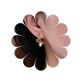 TseenYi Gold Metal Flower Earrings Boho Flower Stud Earrings Vintage Floral Dangle Earrings Flower Metal Huggie Hoop Earrings Half Flower Statement Earrings Jewelry for Women and Girls