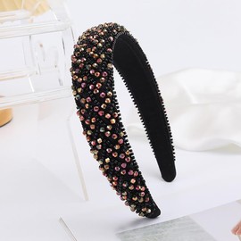 Rhinestone Headband Women Girls Fashion Handmade Crystal Diamond Bling Headbands Hair Band Sparkle Glitter Beads Jewellery Hair Accessories