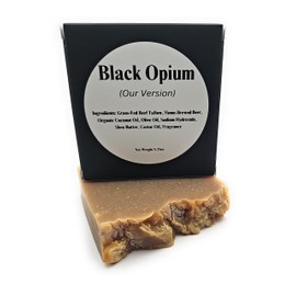 Spiked Handmades Black Opium (Our Version) Soap Bar, Handcrafted in Colorado, Natural Ingredients with Grass-Fed Beef Tallow, 5.25oz