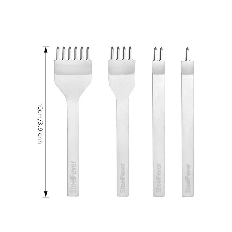 Leather Craft Tool Hole Punches 1+2+4+6 Prong Lacing Stitching Punch,