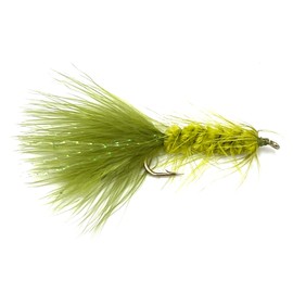 Feeder Creek Fly Fishing Flies Woolly Bugger Flies for Fly Fishing | Trout Flies and Bass Flies | 12pc Fly Fishing Lures Streamer Flies (Olive, 10)