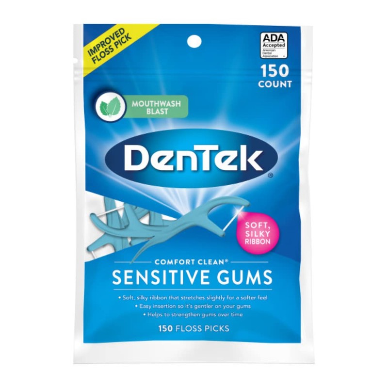 Dentek Floss Picks Comfort Clean Sensitive Gums Floss Picks, Soft