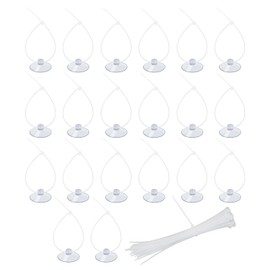 AQUANEAT 20 Pack Suction Cups with 40 Zip Ties for Aquarium Fish Tank Decoration Moss Shrimp Nest