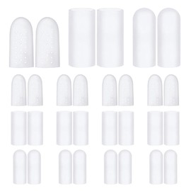 30Pcs Gel Finger Cots, Silicone Protectors Thumb Protector Covers White Silicone Finger Protectors Gel Fingers Cots Silicones Fingertips Protection Fingers Covers for Embroidery, Cutting