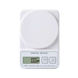 Atlas ADS-2400WH Digital Kitchen Scale, 4.4 lbs (2 kg), Scale, 0.004 oz (0.1 g) Units, Trace Mode, Tare Tower, 0 Display, Compact, Thin, Kitchen, Cooking, Candy Making, White