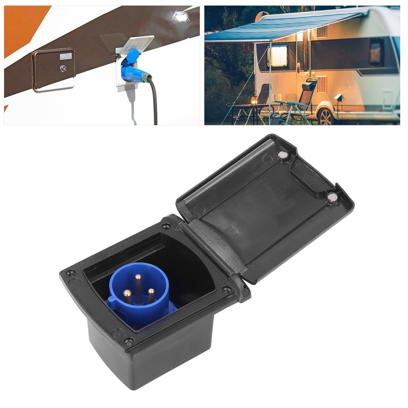 32A 220V‑250V RV External Power Outlet Box 3 Pin Plug