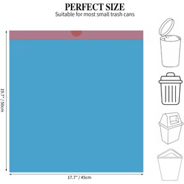 3Rolls Drawstring Small Trash Bags,4 Gallon Thicken Drawstring Small Garbage Bags for Kitchen,Bathroom,Bedroom,Home,Office Trash Cans，60 Counts (Blue)