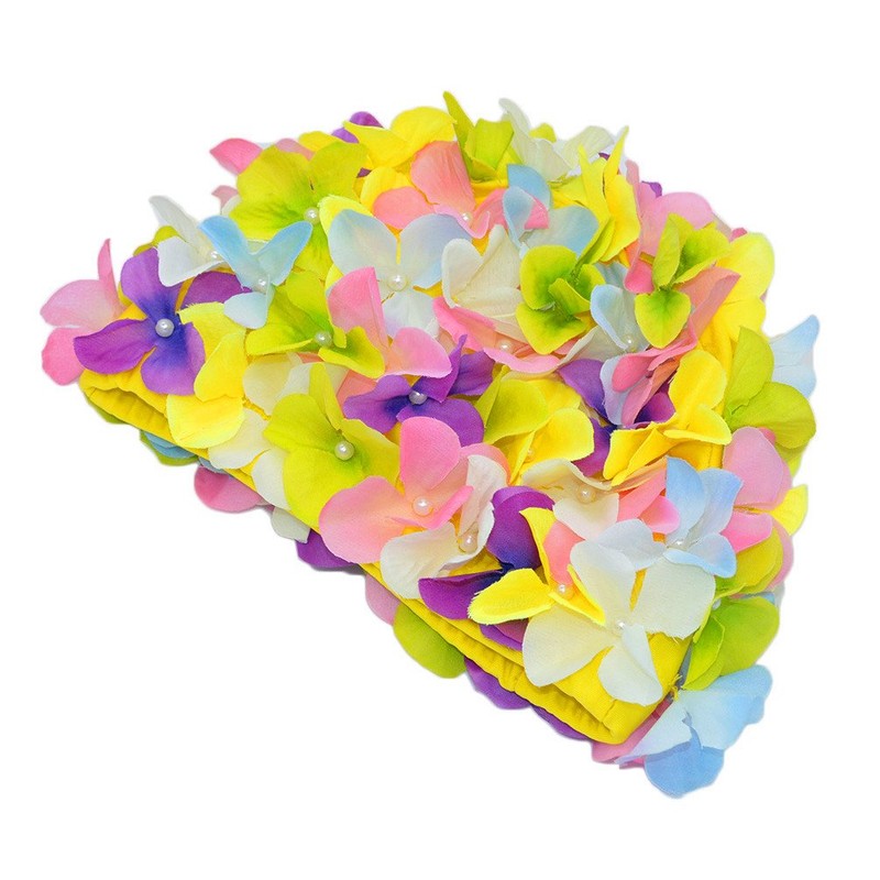 Medifier Women's Vintage Floral Leaf Retro Swimming Cap