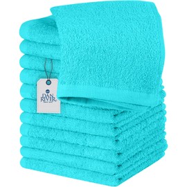 DAN RIVER - Paños 100% algodón, paquete de 12 paños faciales y corporales de alta calidad, toallas esenciales de secado rápido para baño, manos, cocina y limpieza, paños de bebé | 12 x 12 pulgadas |