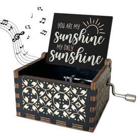 U R My Sunshine My Only Sunshine Wooden Music Box Summer Gifts for Women Vintage Hand Crank Antique Music Boxes U R My Sunshine Music Boxes for Women Friendship Gifts for Women Friends - DH440