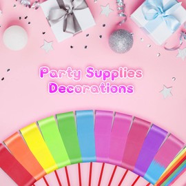 Niceup 12Pcs Ribbon Dance Wands Rainbow Gymnastics Ribbon Streamers for Kids Party Bag Fillers Goodie Bag Fillers Birthday Return Gift Princess Fairy Circus Party Favors Decoration Supplies