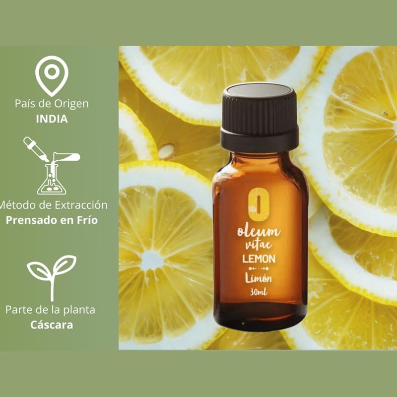 OLEUM VITAE Aceite Esencial de Limón 30ml. Citrus Limonum. 100%