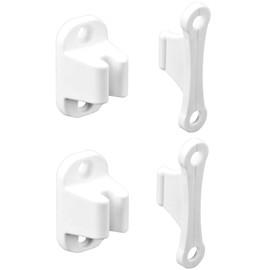 QWORK® Pack of 2 Door Stops for Motorhome and Caravan, Robust Plastic Door Holder, Motorhome, Caravan Accessories (with Screws)