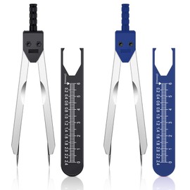 EKG Caliper ECG Calipers Measuring Tool with Ruler Electrocardiogram Drafting Divider for Nursing (Black, Blue,2 Pieces)