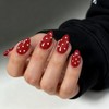SXVME Uñas postizas acrílicas gruesas de color almendra, 30 uñas