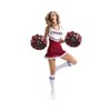 Hooshing 2PCS Cheerleading Pom Poms Black and Red with Baton