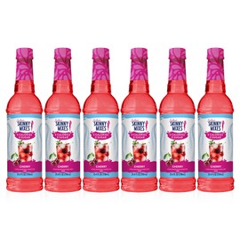 Jordan's Skinny Mixes Sugar Free Syrup, Cherry Flavor, Fruit Flavored Water Enhancer, Drink Mix for Iced Tea, Lemonade, Drinks, Low Calorie Water Flavoring, Dairy & Gluten Free, 25.4 Fl Oz, 6 Pack