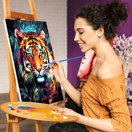 TARATH Paint by Numbers Adults, DIY Hand-Painted Oil Painting Canvas Kits, Beginners Paint by Numbers, Tiger for Home Decoration, No Frame (40 x 50 cm)