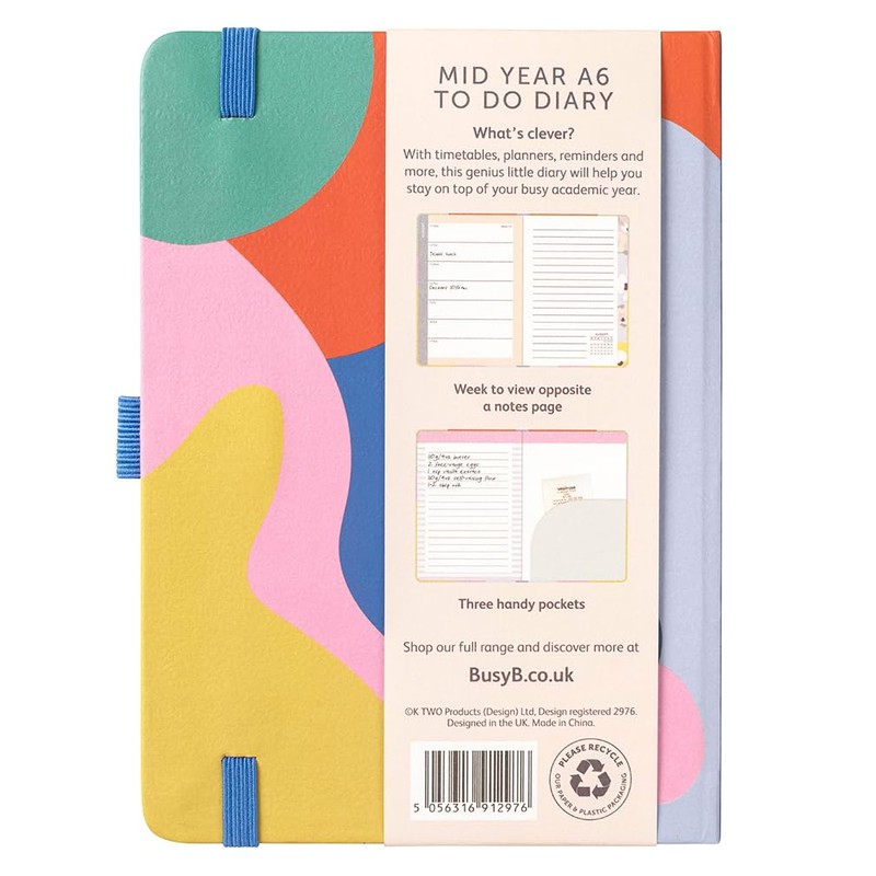 Busy B A6 Diary - Mid-Year Academic Planner - Aug