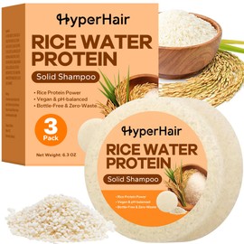 HyperHair Rice Water Shampoo Bar (3 Count), Rice Water Shampoo, Rice Water for Hair Growth, Strengthens hair, Shampoo Bars And Conditioner Set for Men & Women, Paraben-Free & Sulfate-Free