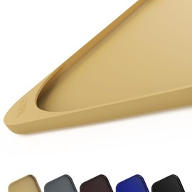 SMILOOL Silicone Pet Feeding Mat with Raised Edge & Residue Collection Pocket for Food and Water, Dog Bowl Mats, Cat Bowls Placemat with High Lip for Floor Waterproof, 19 x 12 x 0.7 Beige