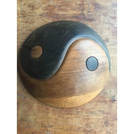 Lovely Balinese Hand Carved Ying Yang Bagua Symbol Suar Wood FREE SHIPPING