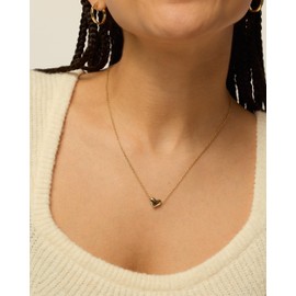 PAVOI 14K Yellow Gold Plated Heart Pendant Necklace for Women | Dainty Valentines Love Adjustable Chain Pendant Necklaces